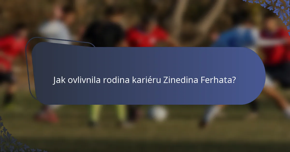 Jak ovlivnila rodina kariéru Zinedina Ferhata?