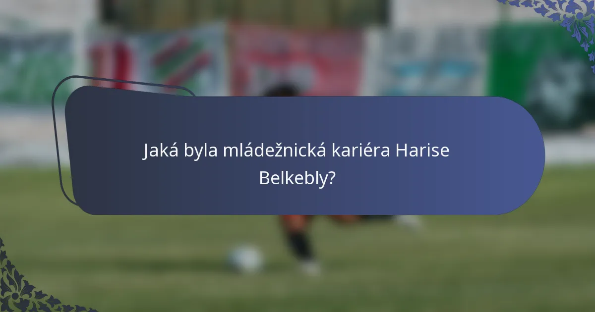 Jaká byla mládežnická kariéra Harise Belkebly?
