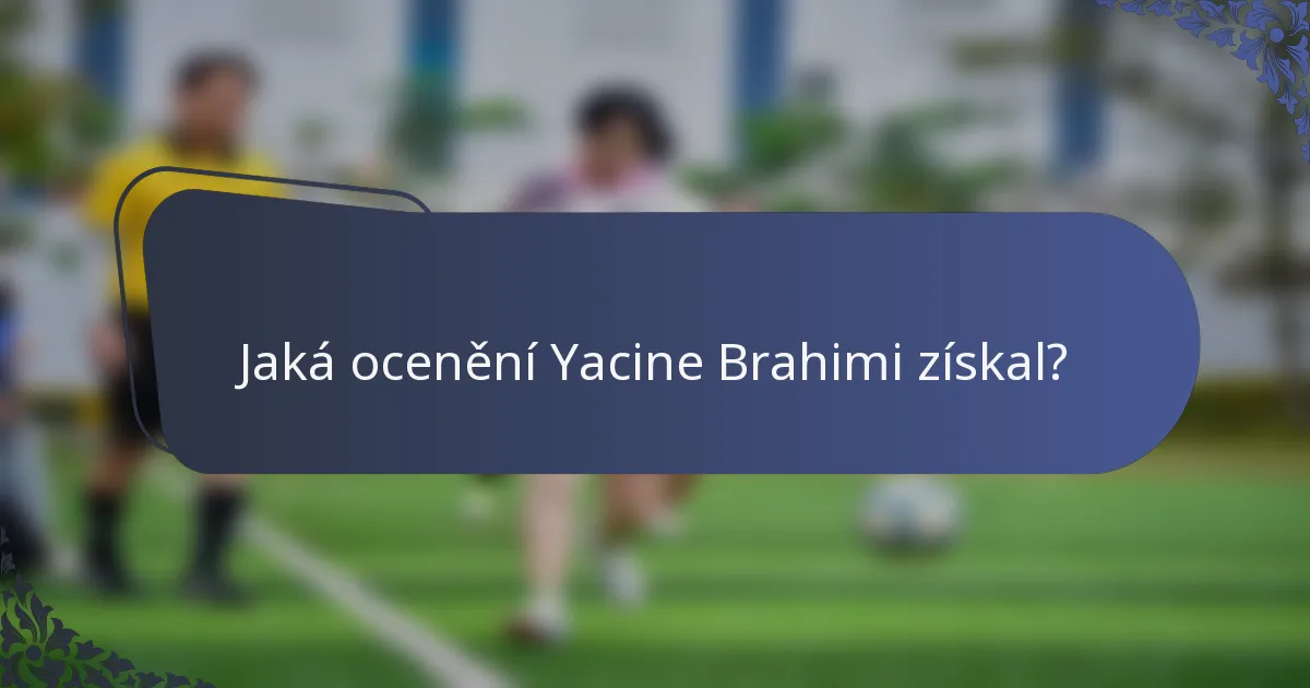 Jaká ocenění Yacine Brahimi získal?
