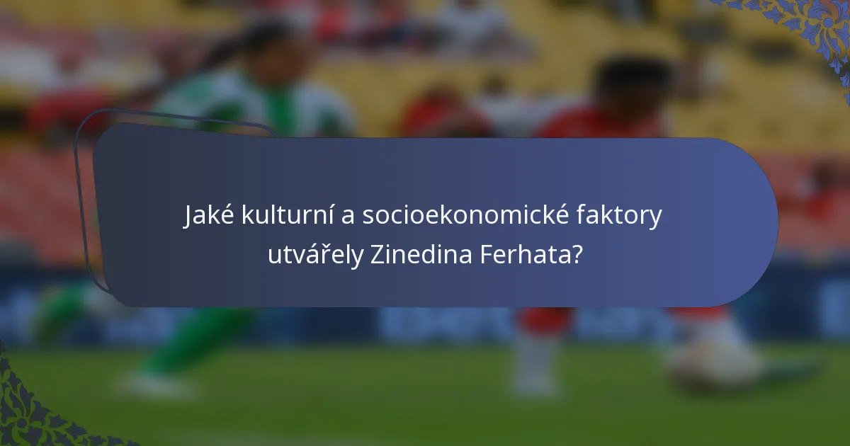 Jaké kulturní a socioekonomické faktory utvářely Zinedina Ferhata?